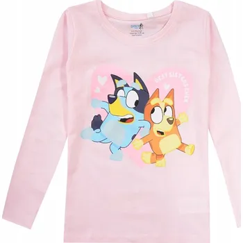 Dívčí tričko EplusM dětské tričko s dlouhým rukávem bavlna růžové velikost 98