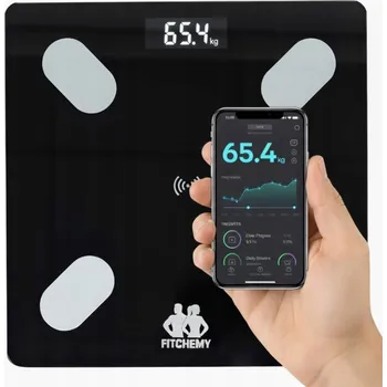 Osobní váha ANALYTICKÁ KOUPELNOVÁ VÁHA ELEKTRONICKÁ SPORTOVNÍ FITCHEMY APP SMART BMI