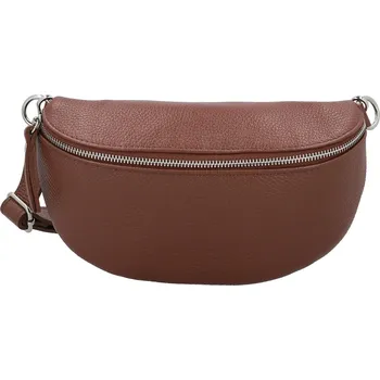 Kabelka Dámská kožená ledvinka hnědá - Delami Vera Pelle Gianni hnědá