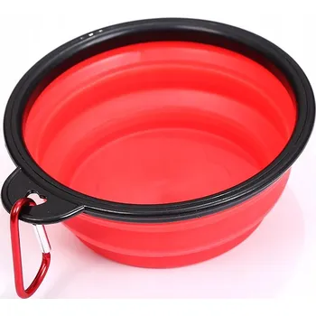 Miska pro psa Skládací (cestovní) silikonová miska EazyPet červená 0,65 l