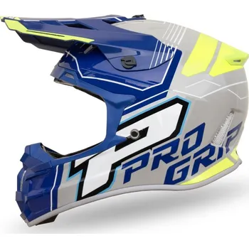 Helma na motorku PROGRIP CROSS/ADVENTURE HELMA MODRÁ ŠEDÁ ŽLUTÁ FLUO 3080-401