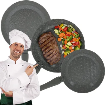 Pánev SADA 3 KERAMICKÝCH PÁNVI TRADIČNÍHO TYPU 24/26/28CM INDUKCE PLYN VELIO