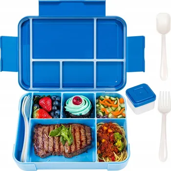 Svačinový box LUNCHBOX SVAČINOVÝ BOX VZDUCHOTĚSNÁ BOX BENTO 1330 ml S PŘIHRÁDKAMI SOS