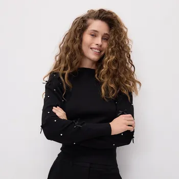 Reserved - Top s aplikacemi - černý - 466HH-99X - 466HH-99X-S