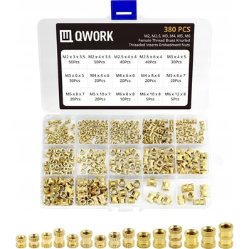 Závitořezný nástroj MOSAZNÁ ZÁVITOVÁ VLOŽKA ZÁVIT M2 M2.5 M3 M4 M5 M6 SADA 380 KUSŮ