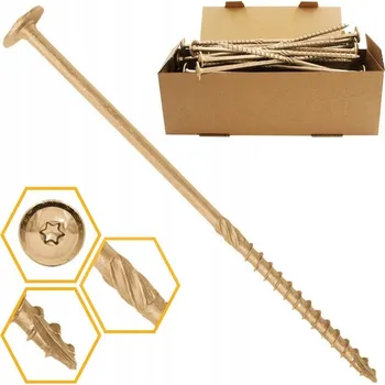 Vrut Tesařský vrut Azmet talířová hlava 6x220 mm TORX 100 ks