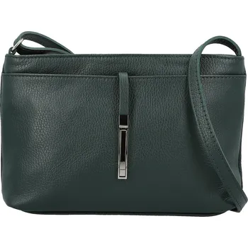 Kabelka Dámská kožená crossbody kabelka tmavě zelená - Delami Vera Pelle Finni zelená
