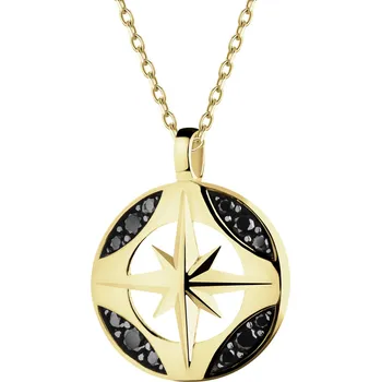 Přívěsek Zlatý přívěsek se zirkony - směrová růžice - AP543-9374