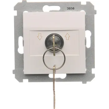 vypínač Vypínač žaluziový časový na klíč, řazení 1-0-2, 5 A / 230 V~, pro pájení, Simon 54 DPZK.01/11, bílá