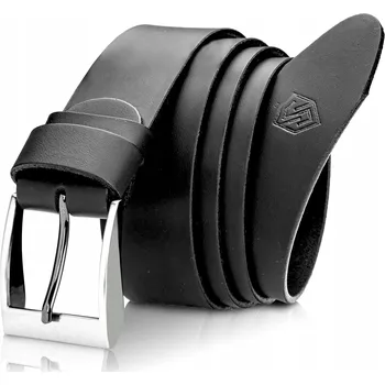 Opasek PÁNSKÝ KOŽENÝ OPASEK ŠIROKÝ STEVENS ČERNÝ Q2-V