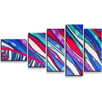 Obraz Sablio Obraz - 5-dílný Pruhovaný motiv 2 - 100x60 cm