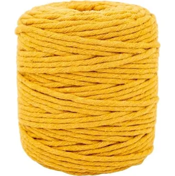 Set školních potřeb Sznurek bawełniany do makramy SBK-24 musztardowy 5mm x 100m (splot 21 nitek), Aliga