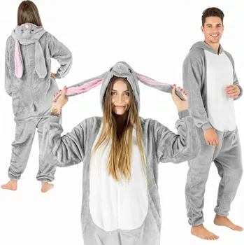Dámské pyžamo Dámské pyžamo overal králík onesie kigurumi kombinéza na zip M