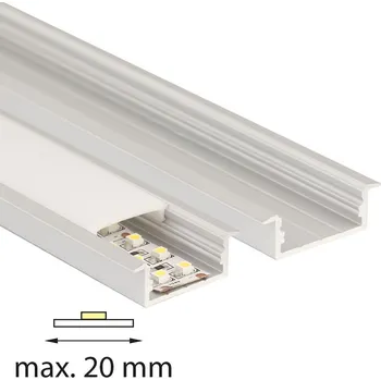 LED páska McLED ML-761.026.43.2 Vestavný hliníkový profil VD, 30x10 mm, mléčný difuzor, komplet, 2 m