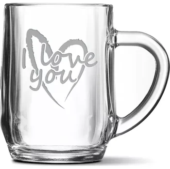 Sklenice Sablio Půllitr I Love you srdce: 0,5