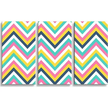 Obraz Sablio Obraz - 3-dílný Duhové klikyháky - 120x80 cm