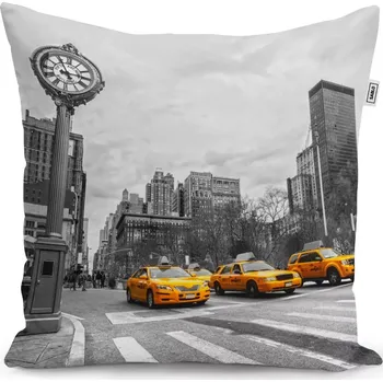 Polštář Sablio Polštář Žluté taxiky - 60x60 cm