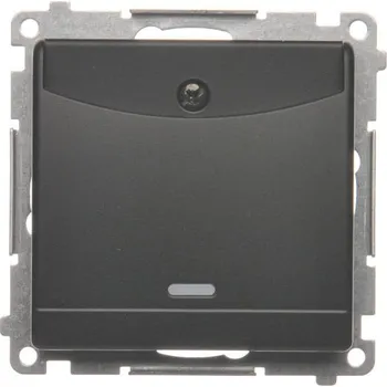 vypínač Vypínač na kartu 2 násobný, s orientačním LED podsvětlením, Simon 54 DWH2.01/49, černá metalizovaná