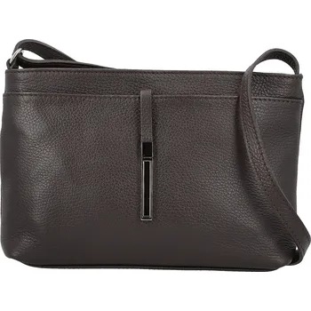Kabelka Dámská kožená crossbody kabelka tmavě hnědá - Delami Vera Pelle Finni hnědá