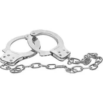 Kovová pouta na ruce s prodlouženým řetězem