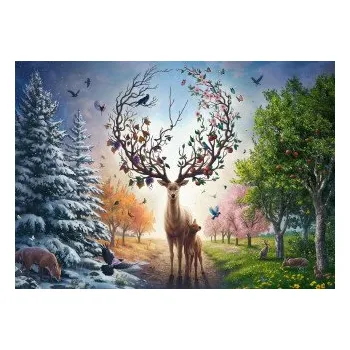 Puzzle Ravensburger Puzzle 12001088 - Der magische Hirsch und die vier Jahreszeiten - 1000 Teile Puzzle für Erwachsene ab 14 Jahren (Hra)