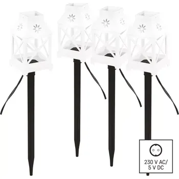 Žárovka Emos DCLC01 LED dekorace zapichovací lucerny bílé venkovní i vnitřní studená bílá