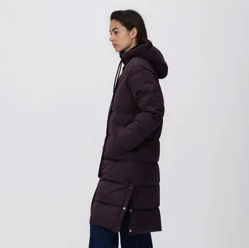 Reserved - Dlouhá bunda s kapucí - ocelově fialová - 692AY-94X - 692AY-94X-M