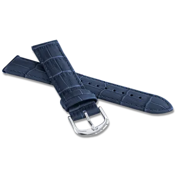 Řemínek na hodinky Tmavě modrý prošitý řemínek LAVVU CROCO BSIUL Šířka řemínku: 14mm