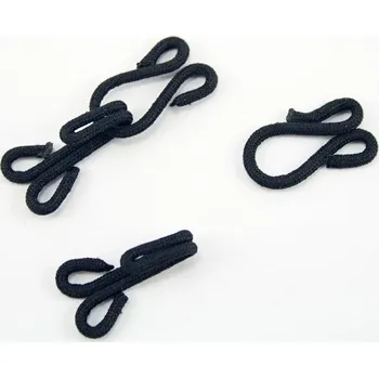 Věšák Střední háček - očko - obmotané nití - černá - rozměr - 2,9 cm x 1,4 cm