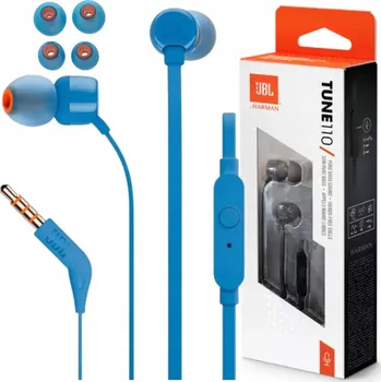Sluchátka JBL T110 modrá Sluchátka Do Uší s mikrofonem