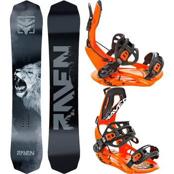 Snowboard RAVEN Snowboard set Raven Lion + vázání Raven FT360 152cm ORANŽOVÁ|ČERNÁ|ŠEDÁ 2023