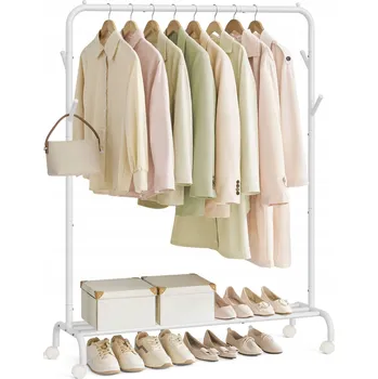 Věšák Stojanový věšák kovový Songmics bílý 155 cm