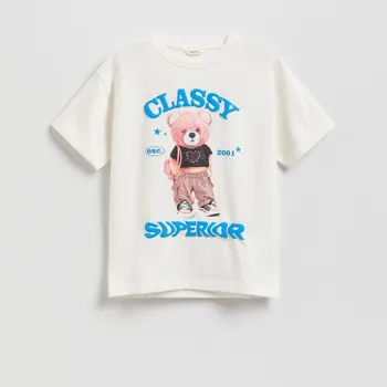 Reserved - Bavlněné tričko s potiskem - krémová - 520FT-01X - 520FT-01X-134