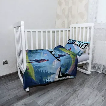 Povlečení Sablio Mikroplyšové dětské povlečení do postýlky FORTNITE Horská krajina - 100x135 / 40x60