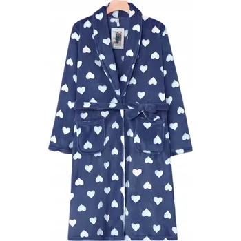 Dámské noční prádlo ŽUPAN DÁMSKÝ PLYŠOVÝ TEPLÝ ELEGANTNÍ PRO ŽENY SRDCE M