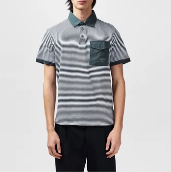 Pánské tričko Lee Cooper Stripe Polo Mens Charc/whit M