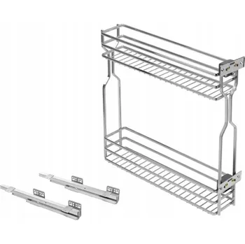 Boční cargo koš GTV MOVIX drátěný, 2 police, pro skříňku 150 mm, s pojezdy
