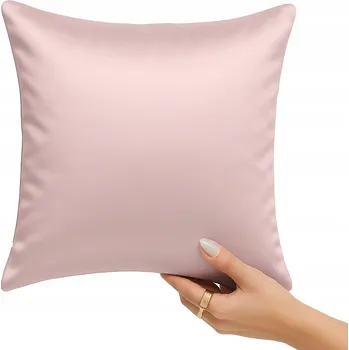 Polštář SATÉNOVÝ POVLEK NA POLŠTÁŘ 40x40 CM - DEKORATIVNÍ POLŠTÁŘEK - RŮŽOVÁ (PUDR) 100% BAVLNA