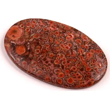 Korálek Kabošon Poppy Hill Jasper č.4351 (41x25x5mm)