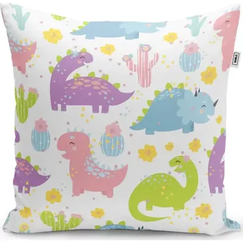 Polštář Sablio Polštář Dinosauři s kaktusy - 60x60 cm