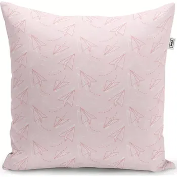 Polštář Sablio Polštář Růžové papírové vlaštovky - 40x40 cm