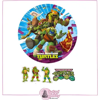 Jedlá dekorace na dort Želvy Ninja č.3 jedlý papír - Bez úprav