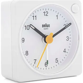 Budík BRAUN BC02XW - 5,7x5,7 cm - BÍLÝ - Analogový budík