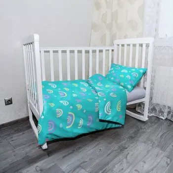 Povlečení Sablio Mikroplyšové dětské povlečení do postýlky Barevné duhy - 120x90 / 40x60