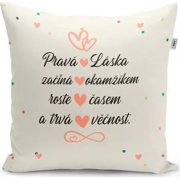 Polštář Sablio Polštář Pravá láska: 40x40 cm