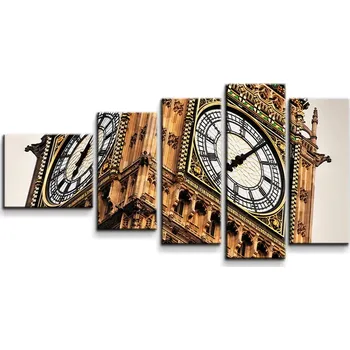 Obraz Sablio Obraz - 5-dílný Clock tower - 100x60 cm