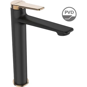 Vodovodní baterie Kuchinox Umyvadlová baterie Alanis vysoká - BQI_82ND, černá mat/růžové zlato