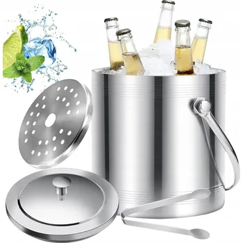 Nádoba na led KBELÍK NA LED KLEŠTĚ NÁDOBA NA LED 2 L TERMOCHLADIČ S VÍKEM