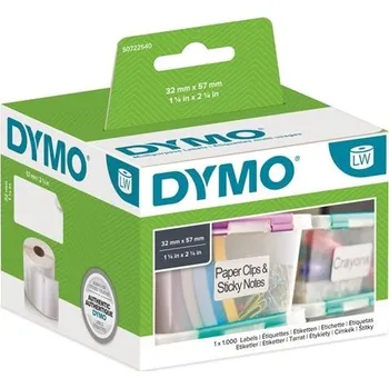 Samolepící etiketa Papírové štítky Dymo LW, 57 x 32 mm, bílé, 1000 ks