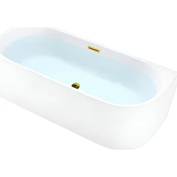 Vana BPS-koupelny Volně stojící rohová akrylátová vana HYD-MER509C2 levá 160x75 bílá, odtokový komplet zlatý